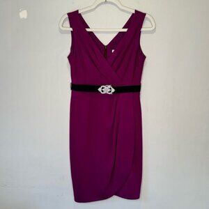 🍁 Trina Turk Faux Wrap Sleeveless V-neck Knee Length Party Cocktail Dress Sz 6